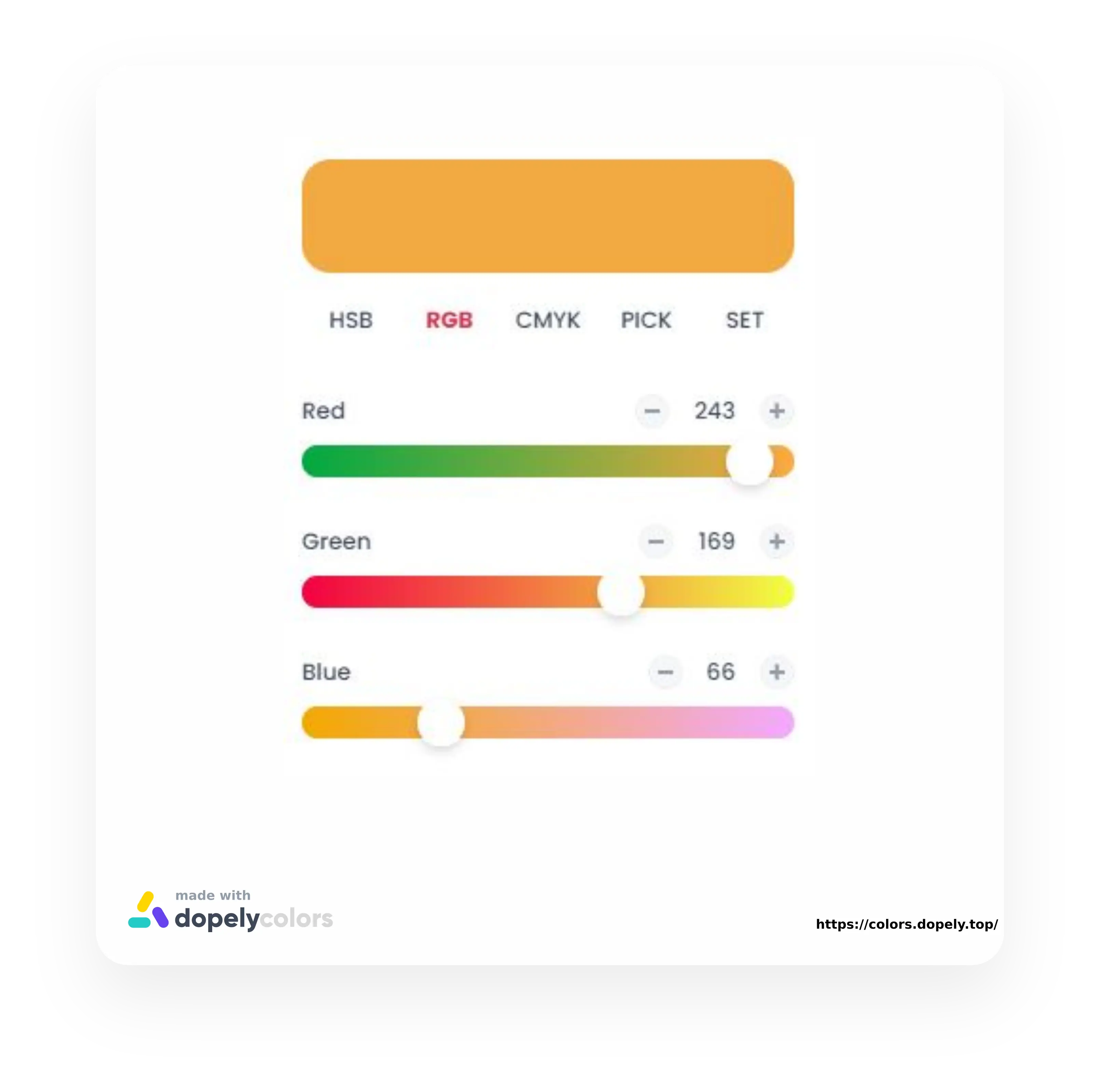 The adjust option of Dopely in color mixing free tool 